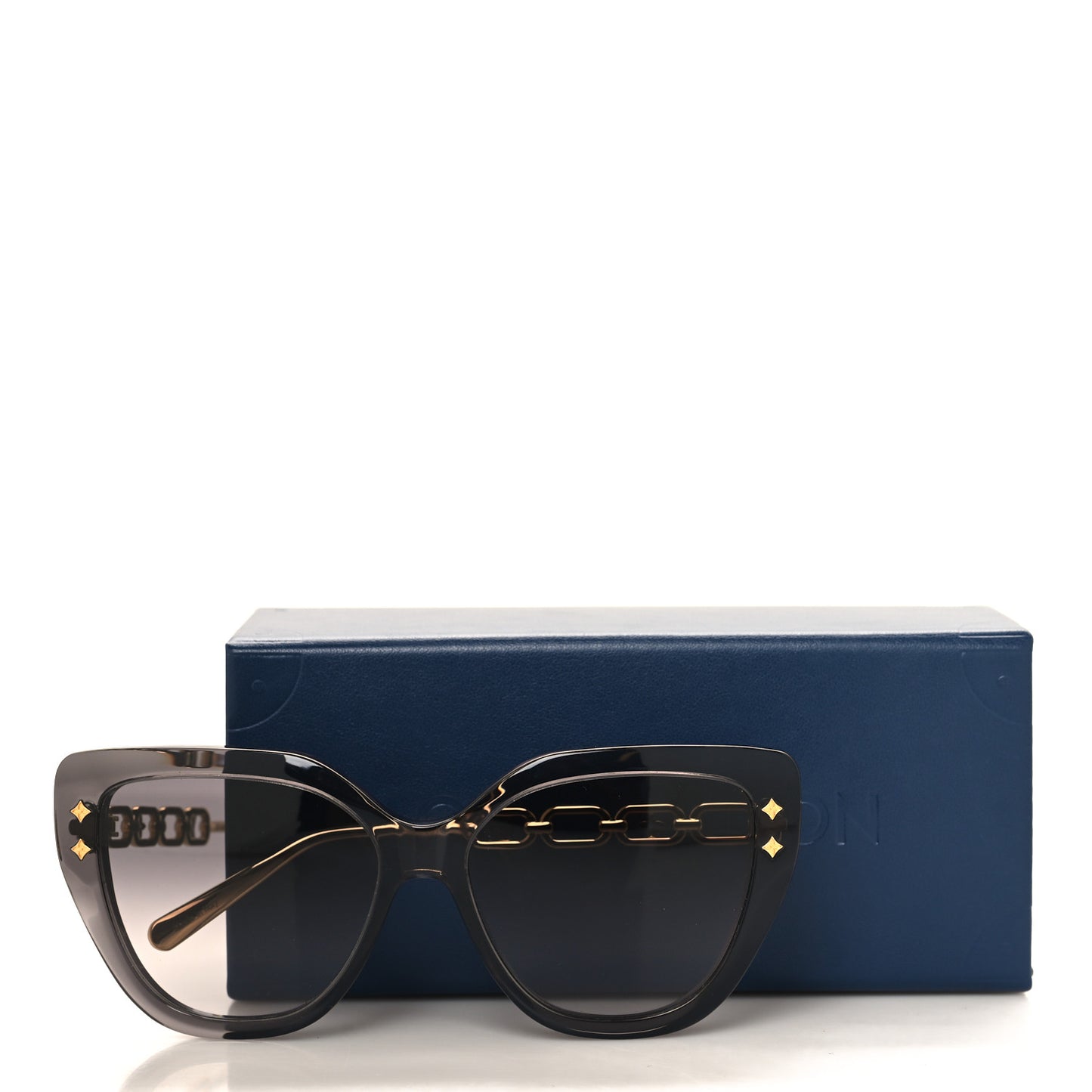 Metal Acetate LV Jewel Mix Cat Eye Sunglasses Z2106W Anthracite Gray