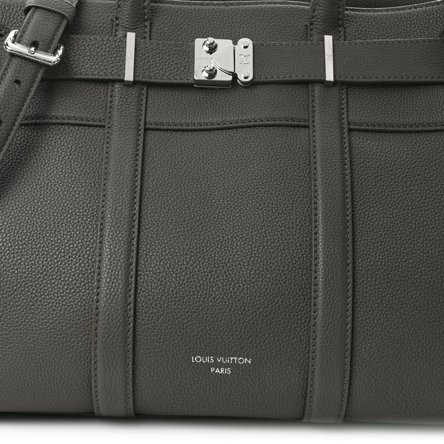 Millesime Calfskin Georges Tote MM Khaki