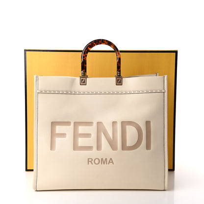 Fendi Vitello King Plexiglass Medium Fendi Sunshine Shopper Tote White Ice 10 of 10