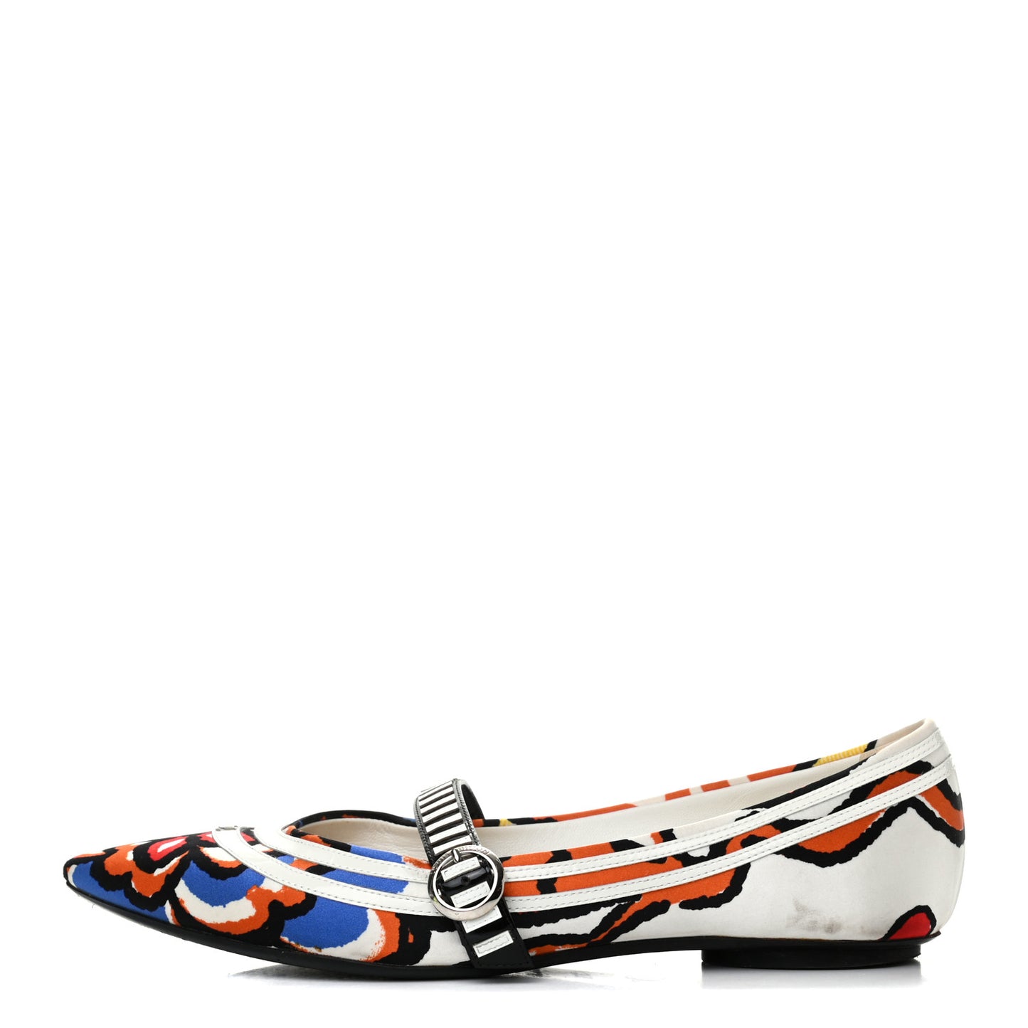 Satin Psychadelic Ballerina Flats 37.5 Multicolor