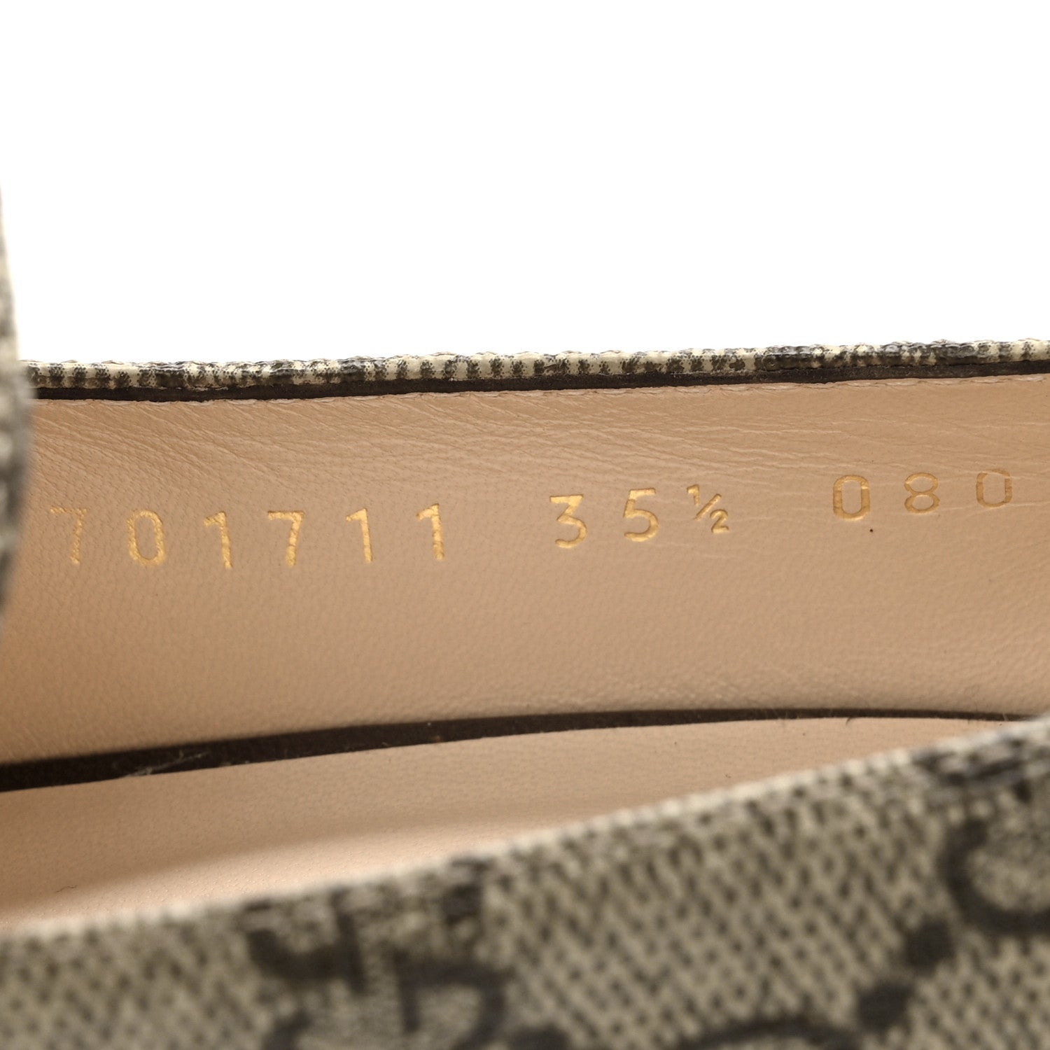 Gucci GG Supreme Monogram Malaga Kid Blondie Pumps 35.5 Beige Ebony New Acero 9 of 13