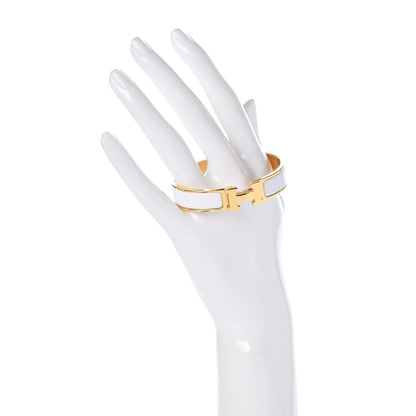 Hermes Enamel Narrow Clic Clac H Bracelet PM White 2 of 4