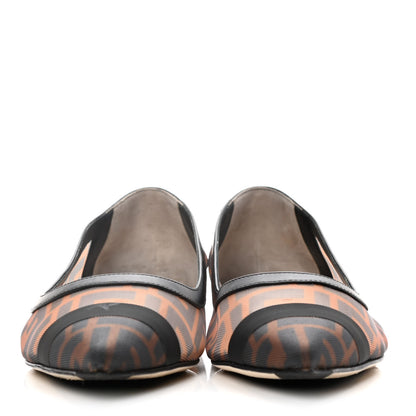 Fendi Mesh FF Skimmer Ballerina Flats 39 Tobacco Moro Black 2 of 10