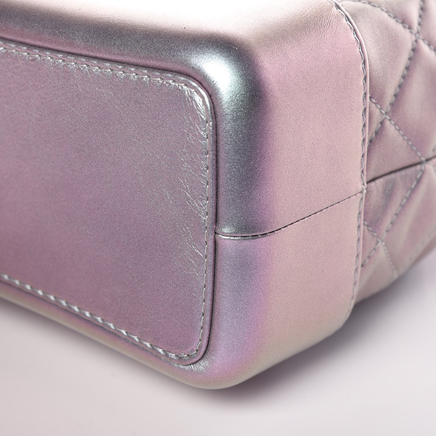 Chanel Iridescent Lambskin Calfskin Quilted Gabrielle Backpack Light Purple 9 of 10
