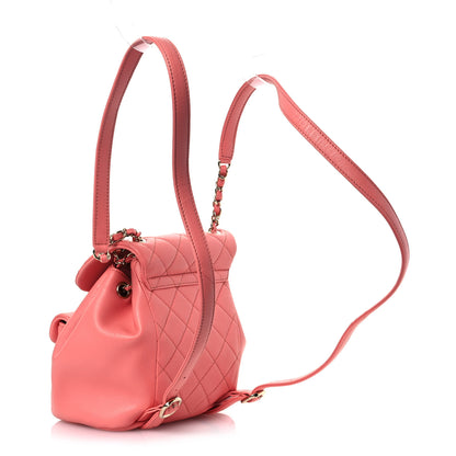 Chanel Lambskin Quilted Small Duma Drawstring Backpack Pink 3 of 11