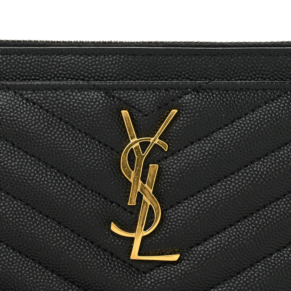 Grain De Poudre Chevron Monogram Large Bill Pouch Black