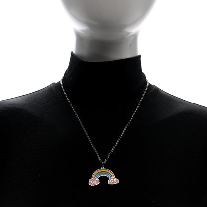 Gucci Sterling Silver Enamel GucciGhost Rainbow Pendant Necklace 2 of 4