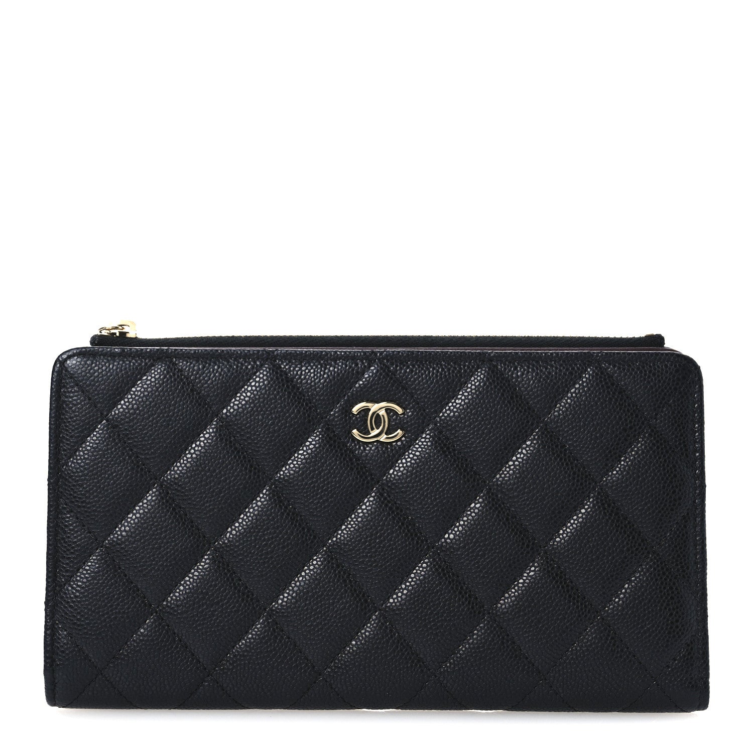 Chanel Caviar Quilted Long Zip Wallet Black 1 of 8