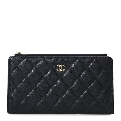 Chanel Caviar Quilted Long Zip Wallet Black 1 of 8