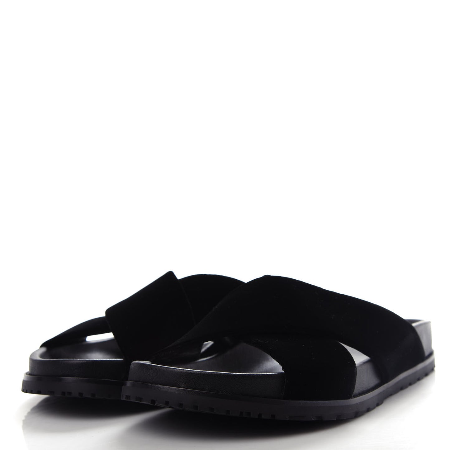 Velluto Master Jimmy Joan Cross Slides 39.5 Black