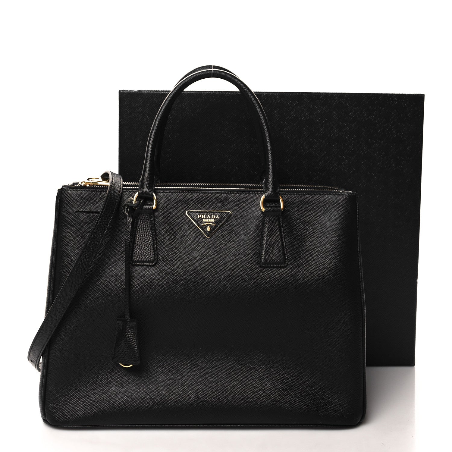 Prada Saffiano Medium Galleria Double Zip Tote Black 11 of 11
