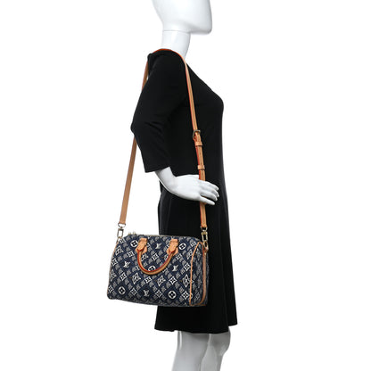 Louis Vuitton Jacquard Since 1854 Speedy Bandouliere 25 Blue 2 of 10