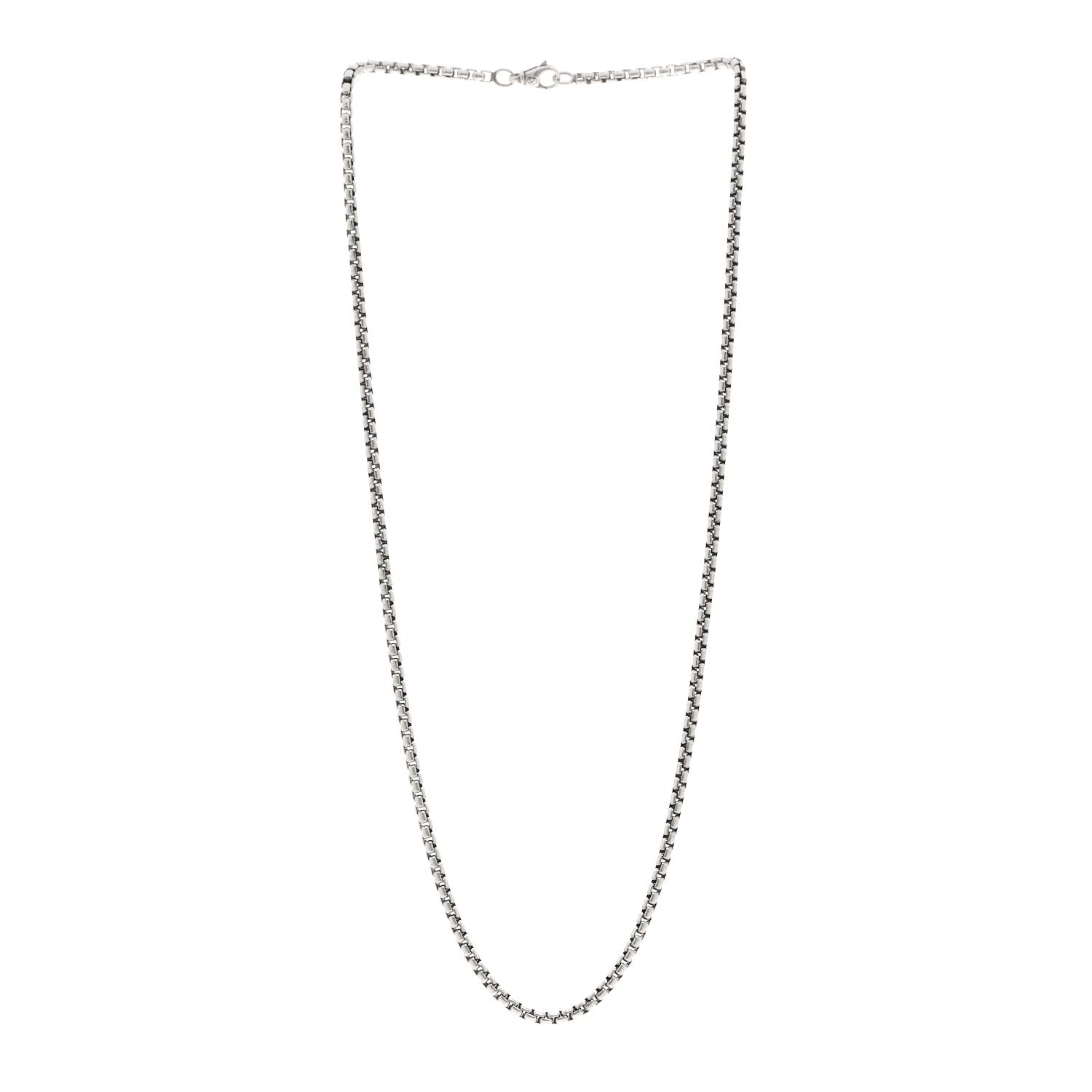 David Yurman Sterling Silver 3.6mm Medium Box Chain Necklace 24" 3 of 4