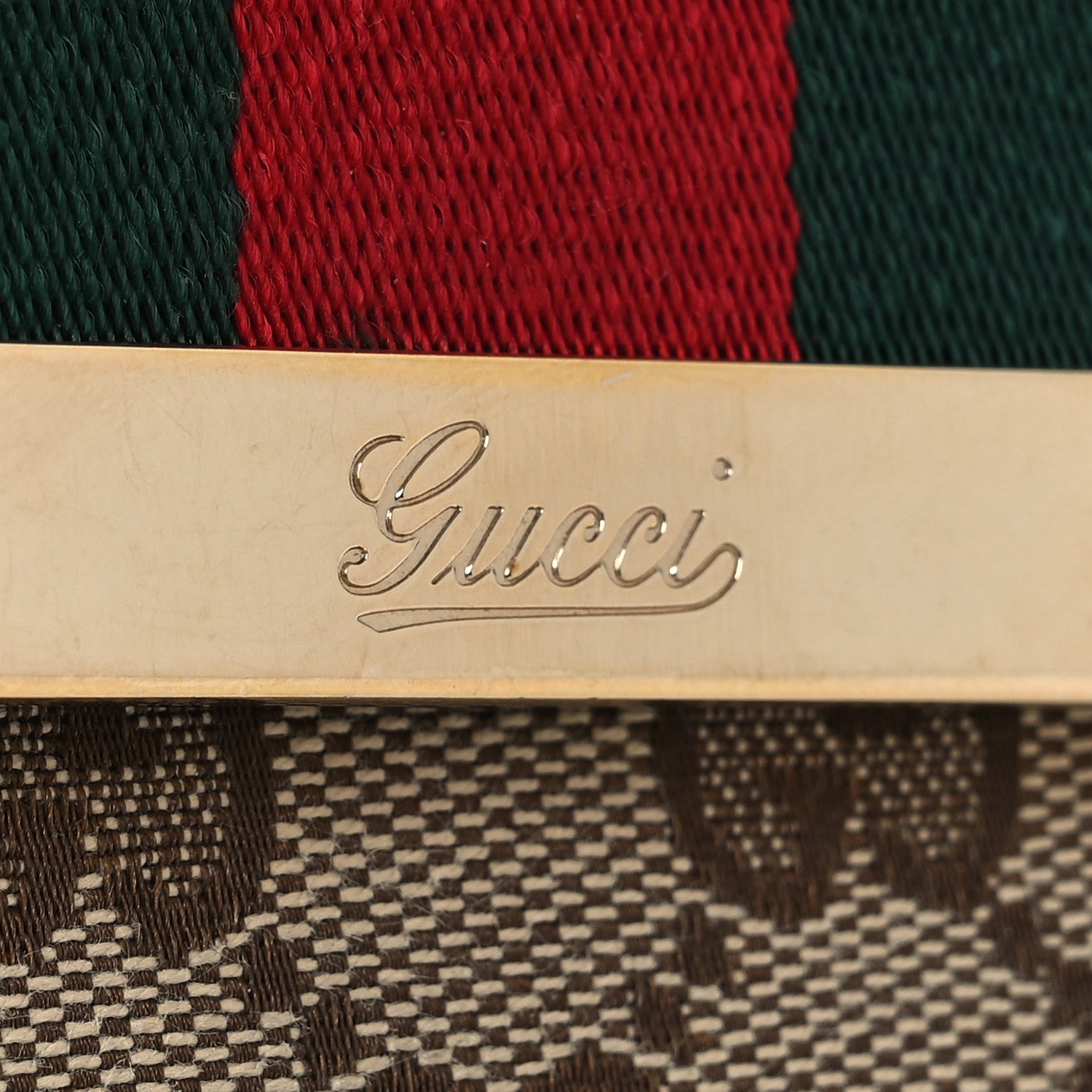 Gucci Monogram Calfskin Ladies Web Continental Wallet Beige Ebony Cocoa 8 of 8
