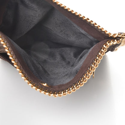 Stella McCartney Snake Embossed Velvet Falabella Fold Over Clutch Brown 7 of 9