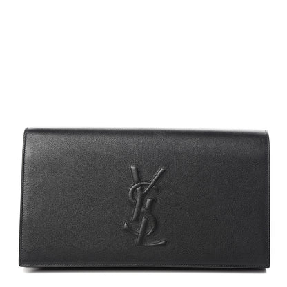 Saint Laurent Calfskin Monogram Large Belle De Jour Clutch Black 1 of 9