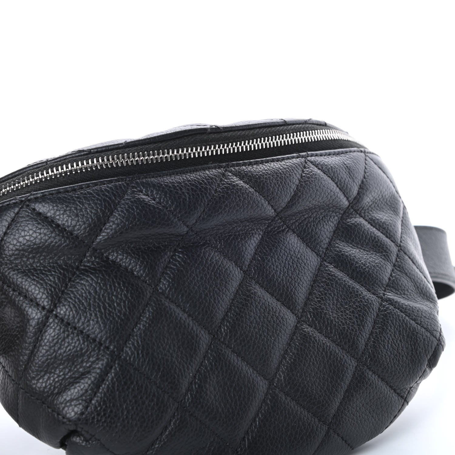 Chanel Grained Calfskin Quilted Waist Belt Bag Black 12 of 14