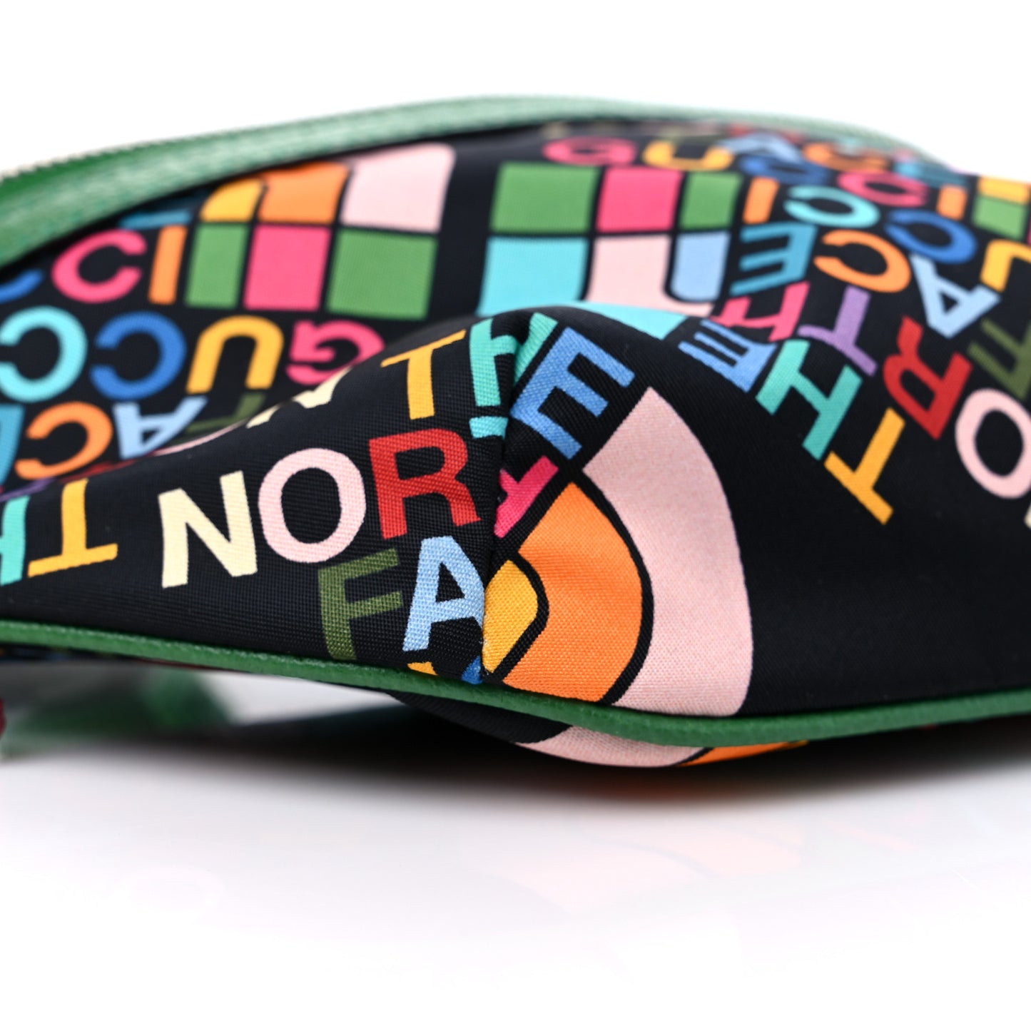 X THE NORTH FACE Econyl Nylon Textured Dollar Calfskin Belt Bag Black Turquoise New Shamarock New Cherry Red
