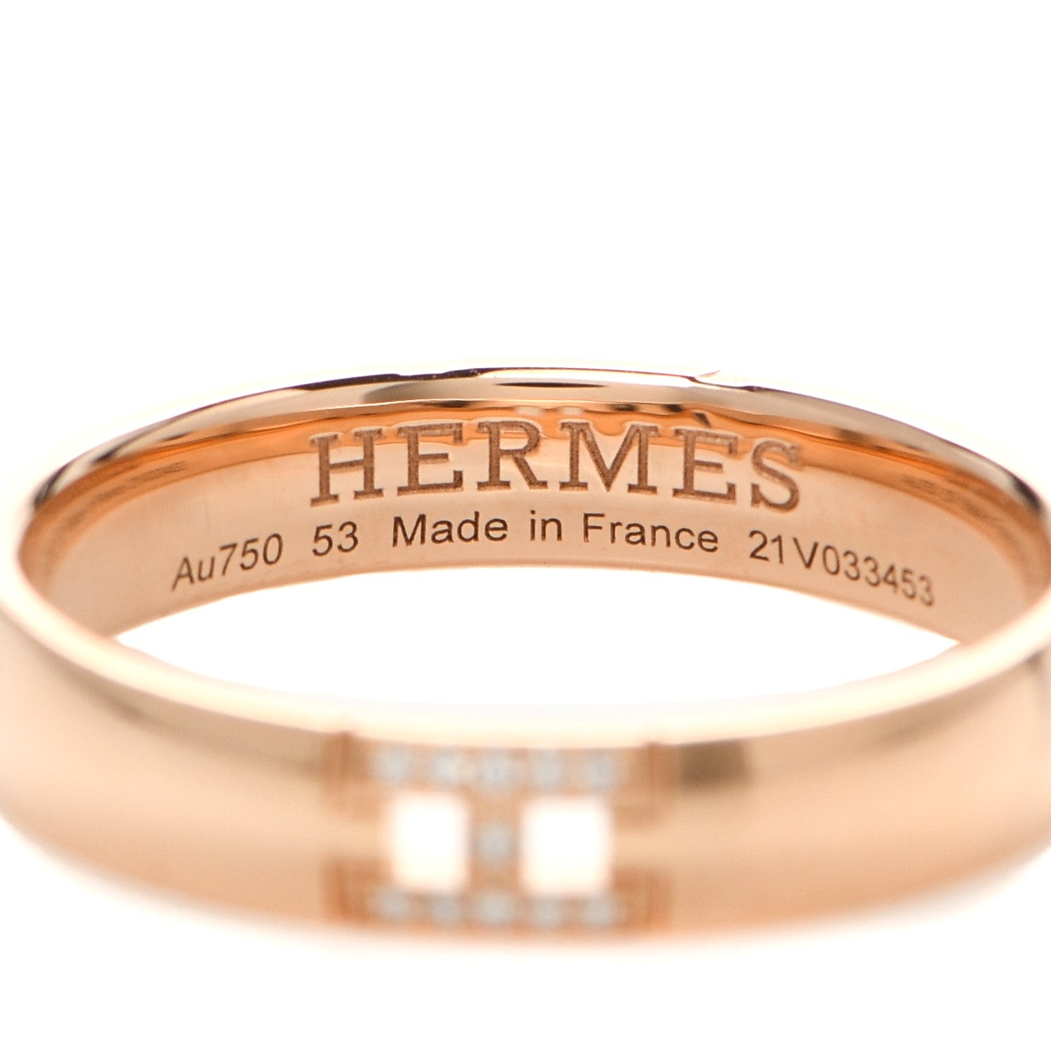 Hermes 18K Rose Gold Diamond Ever Herakles Wedding Band Ring 53 6.25 4 of 5