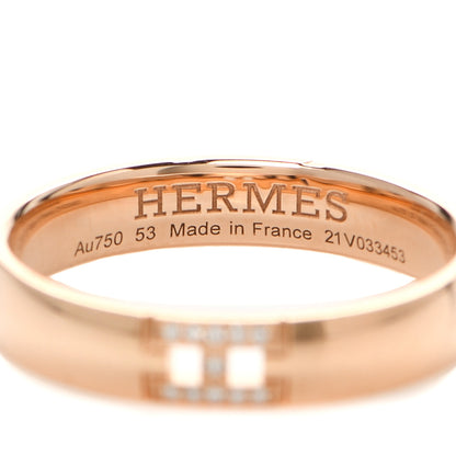 Hermes 18K Rose Gold Diamond Ever Herakles Wedding Band Ring 53 6.25 4 of 5