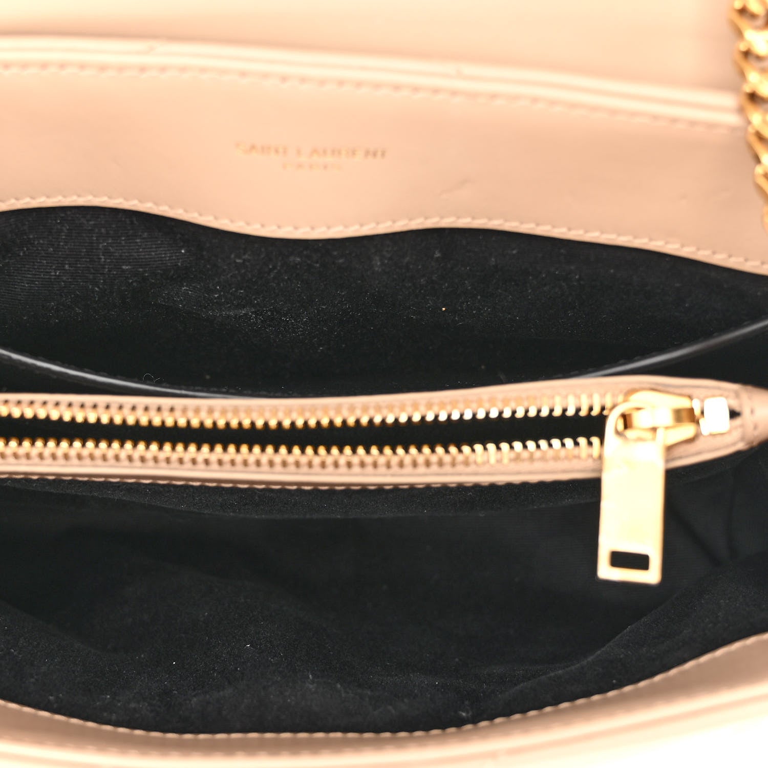 Saint Laurent Calfskin Y Quilted Monogram Small Loulou Chain Satchel Dark Beige 4 of 7
