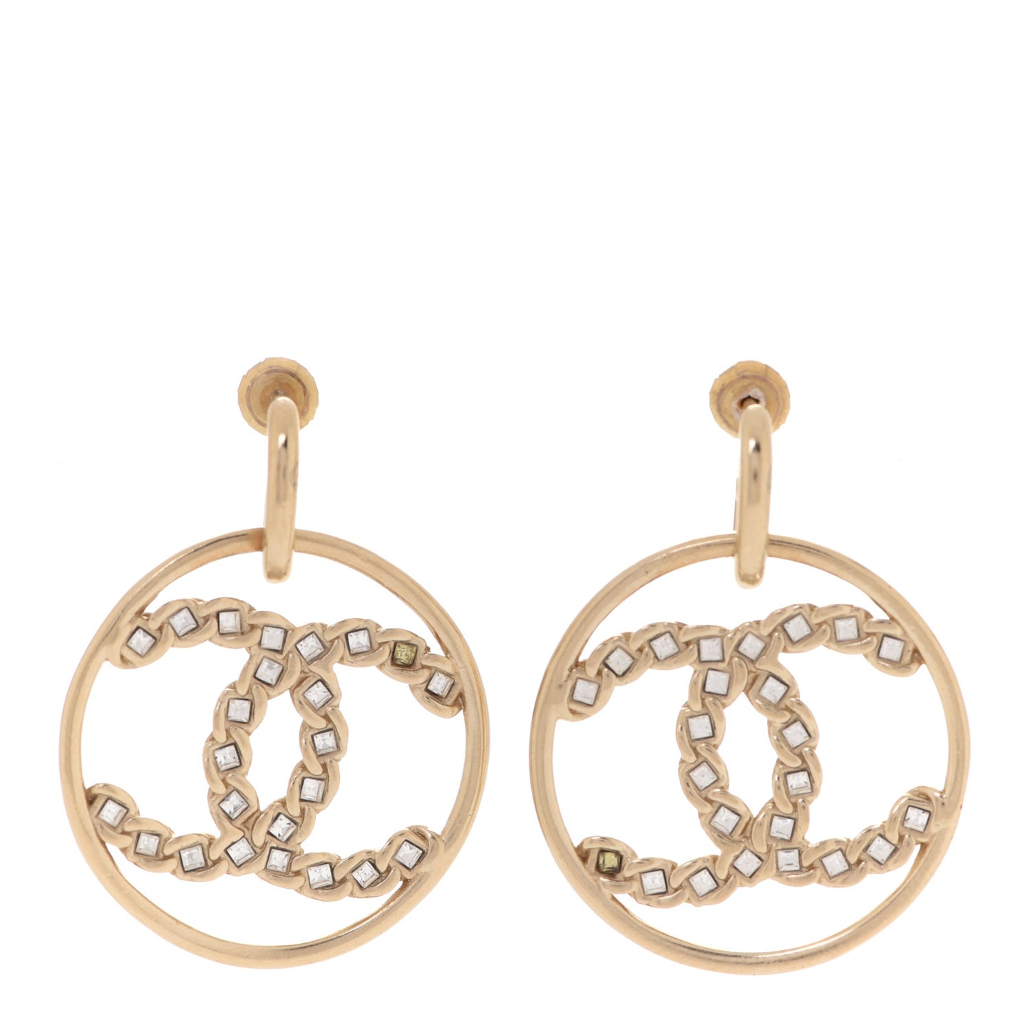 Baguette Crystal High Society CC Drop Earrings Gold
