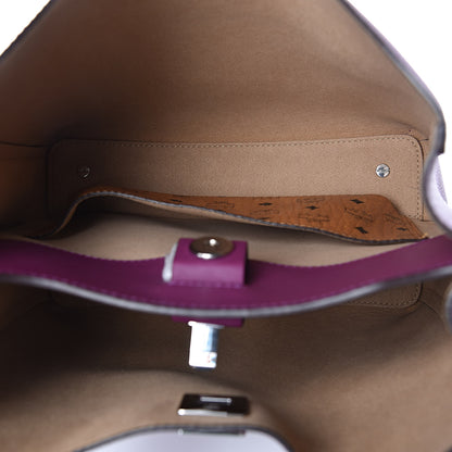 MCM Grained Calfskin Medium Milla Hobo Purple 5 of 8