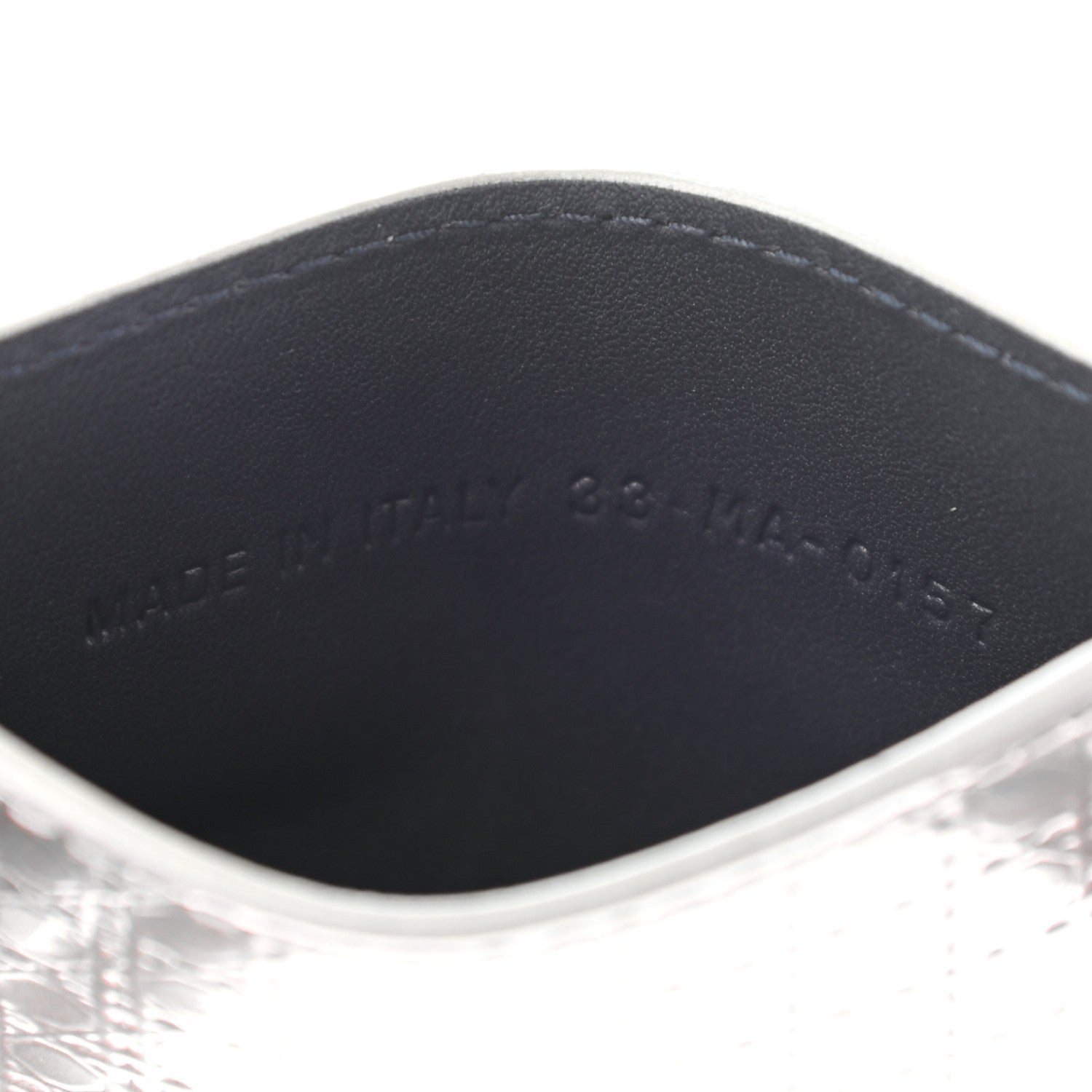 Christian Dior Metallic Patent Micro-Cannage Lady Dior Card Holder Silver 6 of 7
