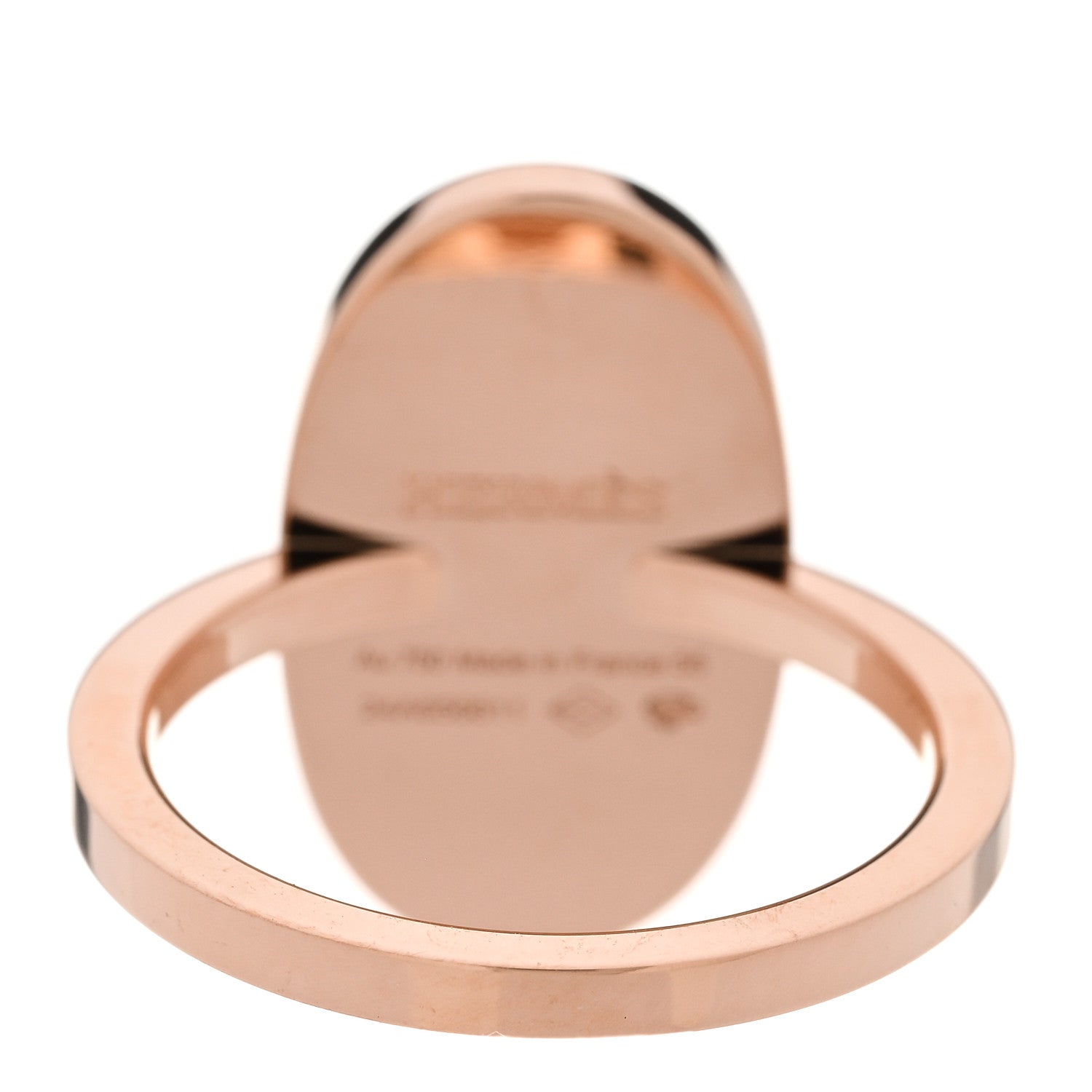Hermes 18K Rose Gold Ceramic Diamond MM Chaine d'Ancre Verso Ring  55 7.25 3 of 5