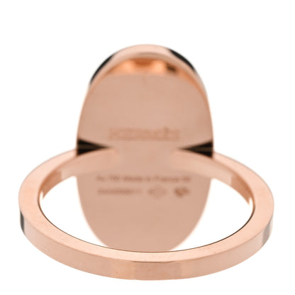 Hermes 18K Rose Gold Ceramic Diamond MM Chaine d'Ancre Verso Ring  55 7.25 3 of 5