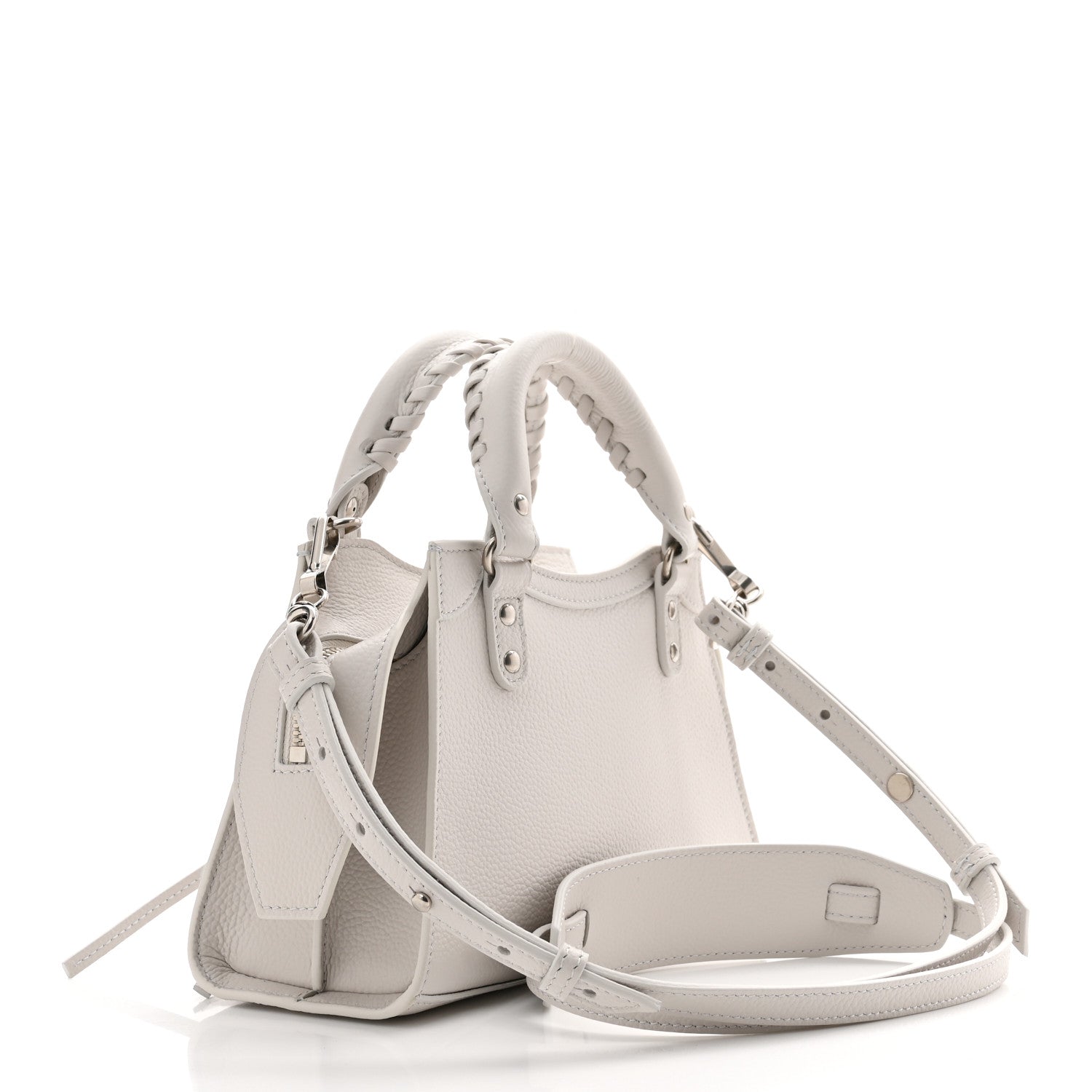 Balenciaga Grained Calfskin Neo Classic Silver Hardware Mini City Chalky White 3 of 10