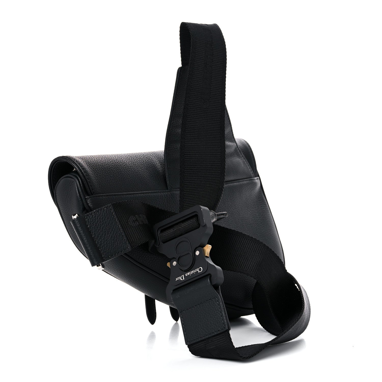 Christian Dior Grained Calfskin Kim Jones Saddle Bag Black 2 of 9