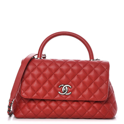 Chanel Caviar Quilted Small Coco Handle Flap Red 1 of 8