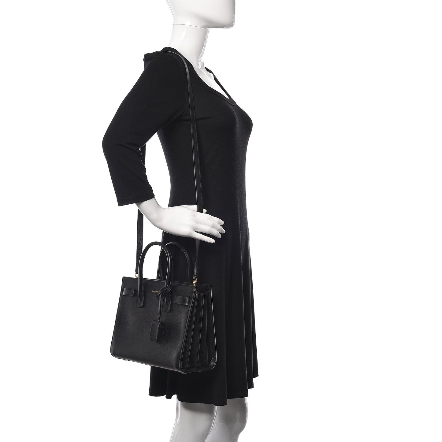 Calfskin Small Sac De Jour Black