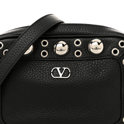 Valentino Garavani Grainy Calfskin Studded Nellcote Crossbody Bag Black 7 of 9