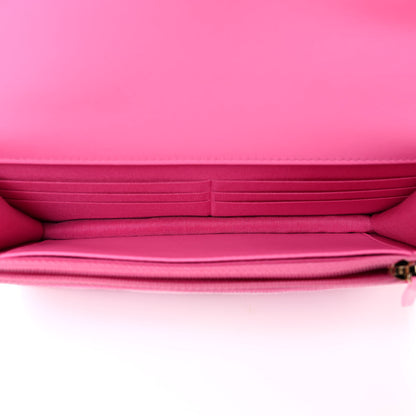 Chanel Denim Quilted Chanel 19 Wallet On Chain WOC Neon Pink 4 of 4