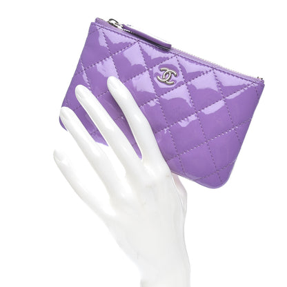 Chanel Patent Quilted Small Cosmetic Case Purple 2 of 10