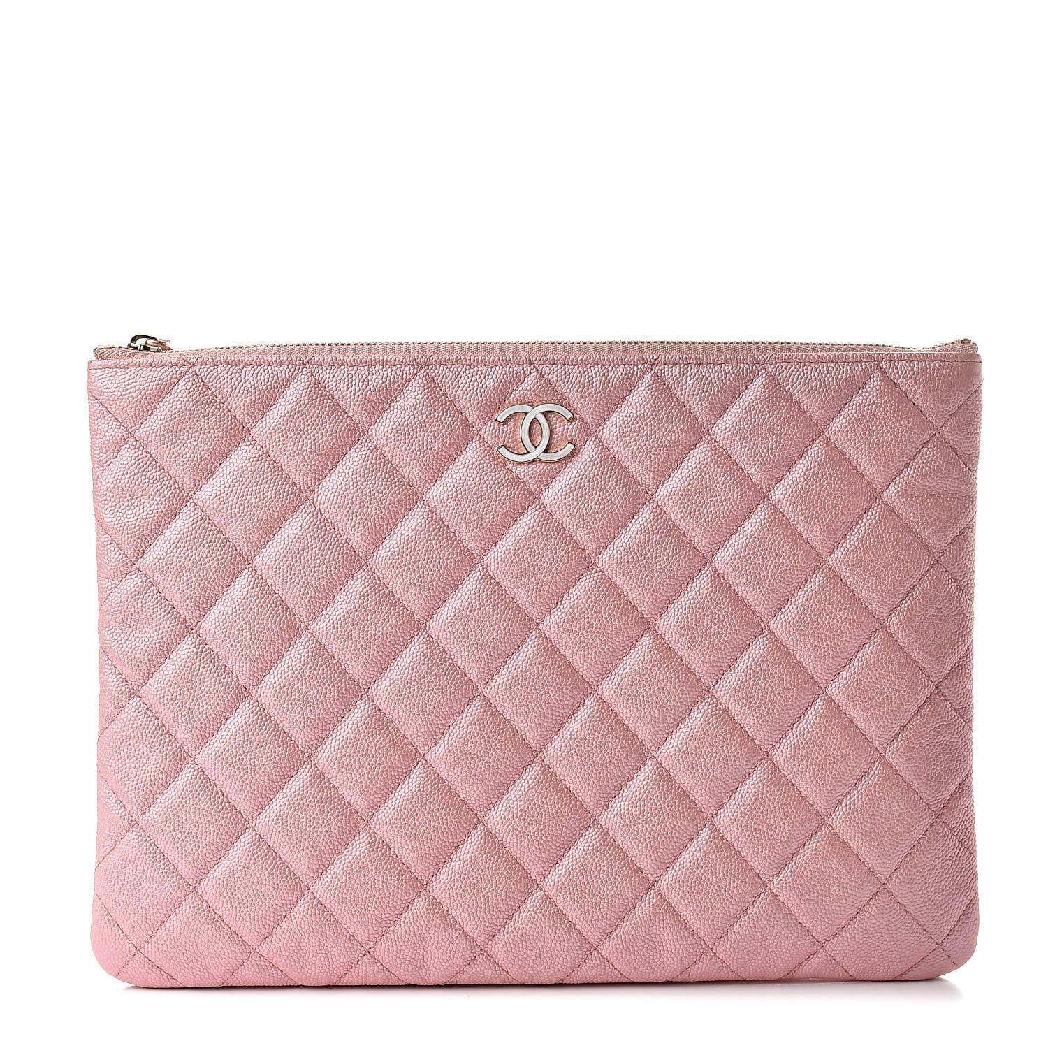 Chanel Iridescent Caviar Quilted Medium Cosmetic Case Rose Pink 1 of 9