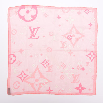 Louis Vuitton Silk Crepe Monogram Scarf Pink 2 of 5