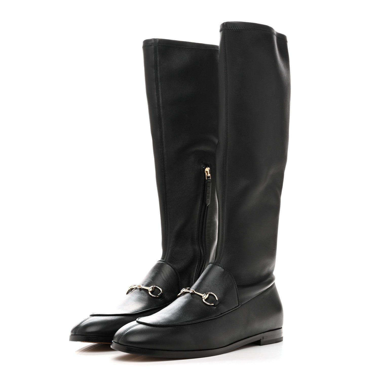 Gucci Nappa Horsebit Jordan Knee High Boots 40 Black 3 of 7