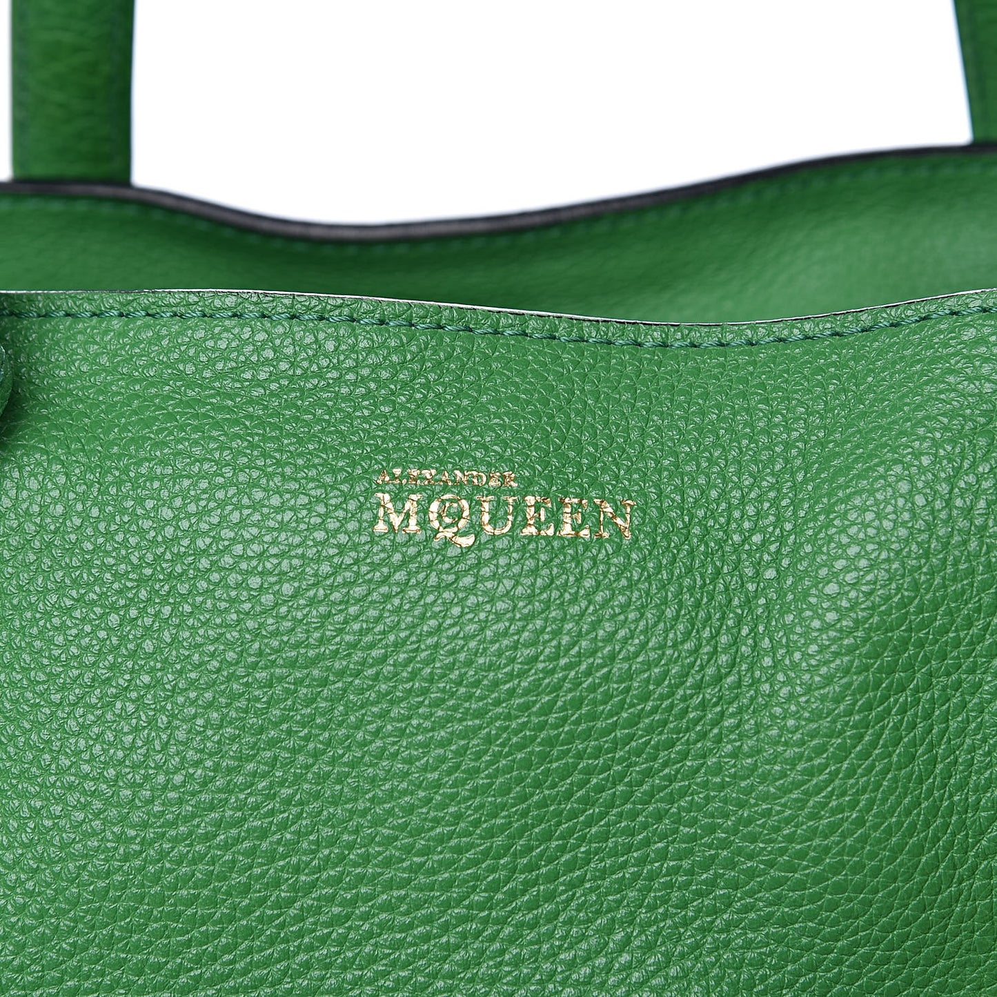 Pebbled Calfskin Large Skull Padlock Zip Around Tote Green