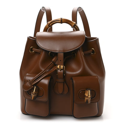 Gucci Calfskin Bamboo Backpack Cuir 1 of 10