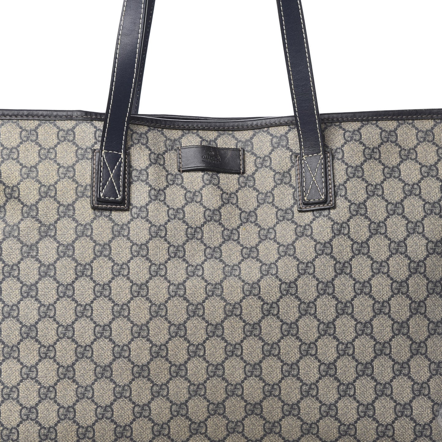 GG Supreme Monogram Large Zippered Shopping Tote Brown
