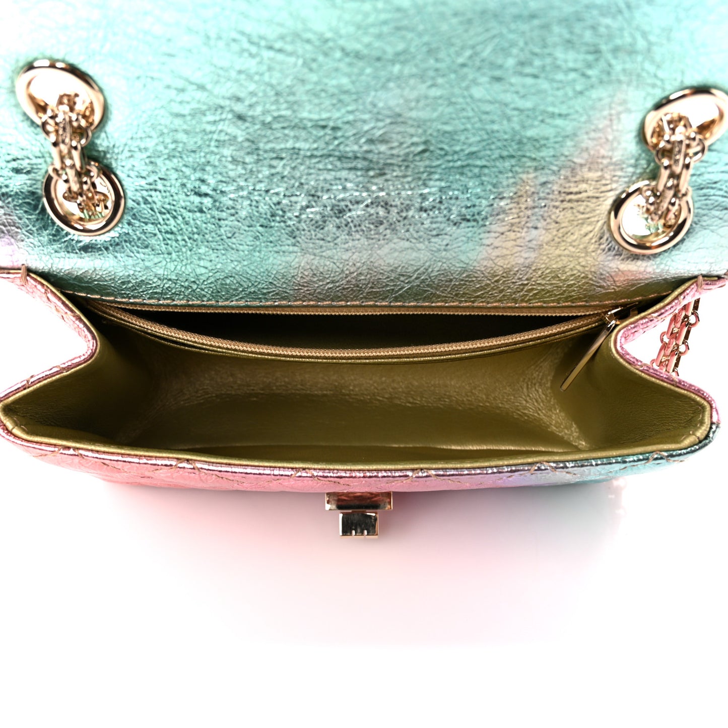 Metallic Goatskin Quilted Mini 2.55 Reissue Flap Multicolor