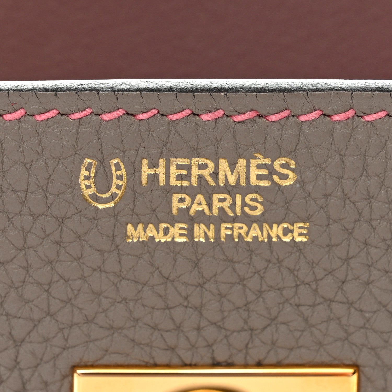Hermes Togo Horseshoe Birkin 30 Etoupe Rose Pourpre 6 of 11