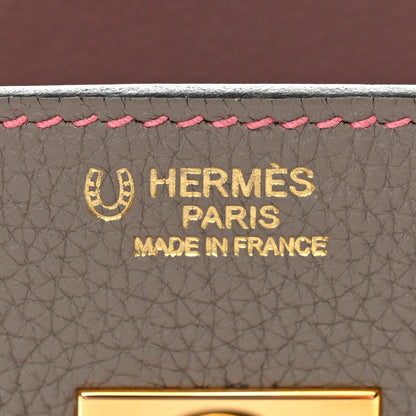 Hermes Togo Horseshoe Birkin 30 Etoupe Rose Pourpre 6 of 11
