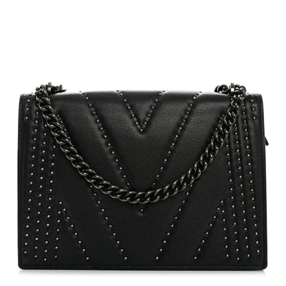 MCM Calfskin Stud Disco Flap Crossbody Bag Black 1 of 11