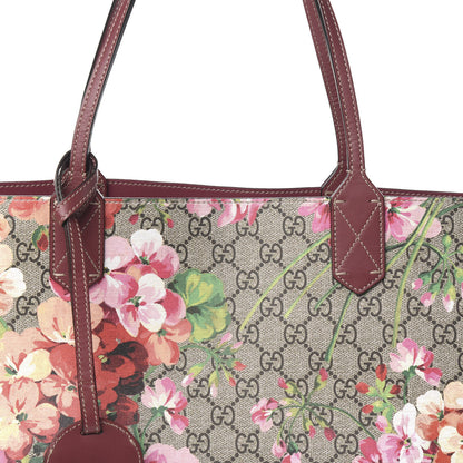 Gucci GG Supreme Monogram Blooms Large Reversible Tote Beige Multicolor Dry Rose 12 of 15