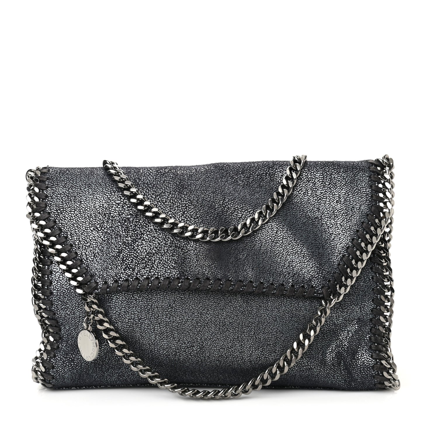Chamois Shiny Dotted Mini Falabella Crossbody Bag Ruthenium