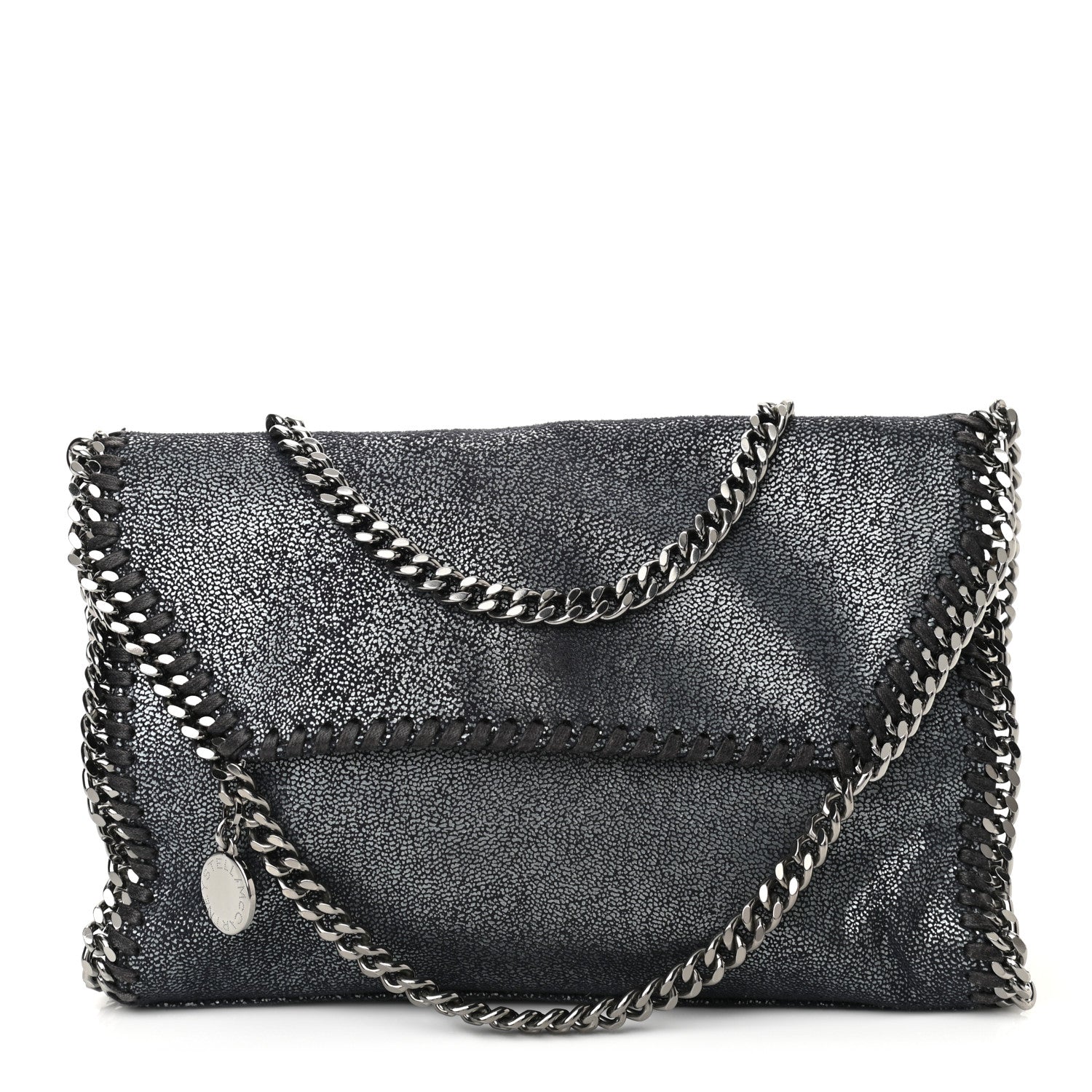 Stella McCartney Chamois Shiny Dotted Mini Falabella Crossbody Bag Ruthenium 1 of 9